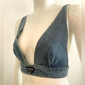 NWT denim Prada top/bralette